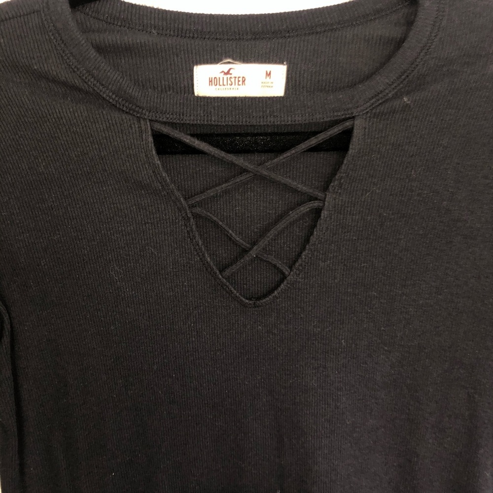 Long Sleeve Top with Crisscross Neckline - Picture 2 of 3
